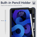 360 Degree Rotation PC + TPU Protective Case with Holder & Hand-strap & Pen Slot For iPad Air 2022 / Air 2020 10.9(Dark Blue)