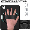 360 Degree Rotation PC + TPU Protective Case with Holder & Hand-strap & Pen Slot For iPad Air 2022 / Air 2020 10.9(Black)