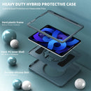 360 Degree Rotation PC + TPU Protective Case with Holder & Hand-strap & Pen Slot For iPad Air 2022 / Air 2020 10.9(Light Blue)