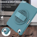 360 Degree Rotation PC + TPU Protective Case with Holder & Hand-strap & Pen Slot For iPad Air 2022 / Air 2020 10.9(Light Blue)