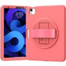 360 Degree Rotation PC + TPU Protective Case with Holder & Hand-strap & Pen Slot For iPad Air 2022 / Air 2020 10.9(Pink)