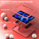 360 Degree Rotation PC + TPU Protective Case with Holder & Hand-strap & Pen Slot For iPad Air 2022 / Air 2020 10.9(Pink)