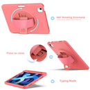 360 Degree Rotation PC + TPU Protective Case with Holder & Hand-strap & Pen Slot For iPad Air 2022 / Air 2020 10.9(Pink)