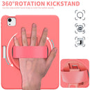 360 Degree Rotation PC + TPU Protective Case with Holder & Hand-strap & Pen Slot For iPad Air 2022 / Air 2020 10.9(Pink)