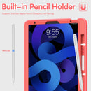 360 Degree Rotation PC + TPU Protective Case with Holder & Hand-strap & Pen Slot For iPad Air 2022 / Air 2020 10.9(Pink)