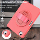 360 Degree Rotation PC + TPU Protective Case with Holder & Hand-strap & Pen Slot For iPad Air 2022 / Air 2020 10.9(Pink)