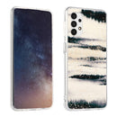For Samsung Galaxy A32 4G Gold Sands Dual-side IMD Marble Pattern Acrylic + TPU Shockproof Case(Black Sands)