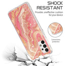 For Samsung Galaxy A32 4G Gold Sands Dual-side IMD Marble Pattern Acrylic + TPU Shockproof Case(Black Sands)