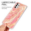 For Samsung Galaxy A32 4G Gold Sands Dual-side IMD Marble Pattern Acrylic + TPU Shockproof Case(Black Sands)