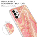 For Samsung Galaxy A32 4G Gold Sands Dual-side IMD Marble Pattern Acrylic + TPU Shockproof Case(Black Sands)