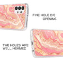 For Samsung Galaxy A32 4G Gold Sands Dual-side IMD Marble Pattern Acrylic + TPU Shockproof Case(Black Sands)