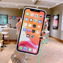 Hollow Marble Pattern TPU Shockproof Protective Case with Neck Strap Rope For iPhone 12 Pro(Blue)