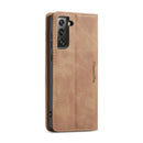 For Samsung Galaxy S21 FE CaseMe 013 Multifunctional Horizontal Flip Leather Case, with Card Slot & Holder & Wallet(Brown)