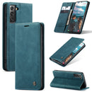 For Samsung Galaxy S21 FE CaseMe 013 Multifunctional Horizontal Flip Leather Case, with Card Slot & Holder & Wallet(Blue)