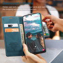 For Samsung Galaxy S21 FE CaseMe 013 Multifunctional Horizontal Flip Leather Case, with Card Slot & Holder & Wallet(Blue)