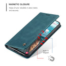 For Samsung Galaxy S21 FE CaseMe 013 Multifunctional Horizontal Flip Leather Case, with Card Slot & Holder & Wallet(Blue)