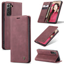 For Samsung Galaxy S21 FE CaseMe 013 Multifunctional Horizontal Flip Leather Case, with Card Slot & Holder & Wallet(Wine Red)