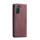 For Samsung Galaxy S21 FE CaseMe 013 Multifunctional Horizontal Flip Leather Case, with Card Slot & Holder & Wallet(Wine Red)