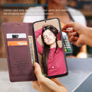 For Samsung Galaxy S21 FE CaseMe 013 Multifunctional Horizontal Flip Leather Case, with Card Slot & Holder & Wallet(Wine Red)