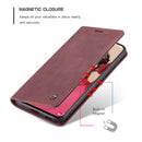 For Samsung Galaxy S21 FE CaseMe 013 Multifunctional Horizontal Flip Leather Case, with Card Slot & Holder & Wallet(Wine Red)