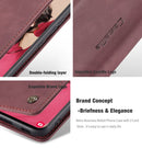 For Samsung Galaxy S21 FE CaseMe 013 Multifunctional Horizontal Flip Leather Case, with Card Slot & Holder & Wallet(Wine Red)