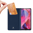 For OPPO OPPO A54 5G / A74 5G DUX DUCIS Skin Pro Series Horizontal Flip PU + TPU Leather Case with Holder & Card Slots(Blue)