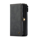 For Samsung Galaxy S21 FE CaseMe 018 Detachable Multi-functional Horizontal Flip Leather Case, with Card Slot & Holder & Zipper Wallet & Photo Frame(Black)