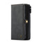 For Samsung Galaxy S21 FE CaseMe 018 Detachable Multi-functional Horizontal Flip Leather Case, with Card Slot & Holder & Zipper Wallet & Photo Frame(Black)