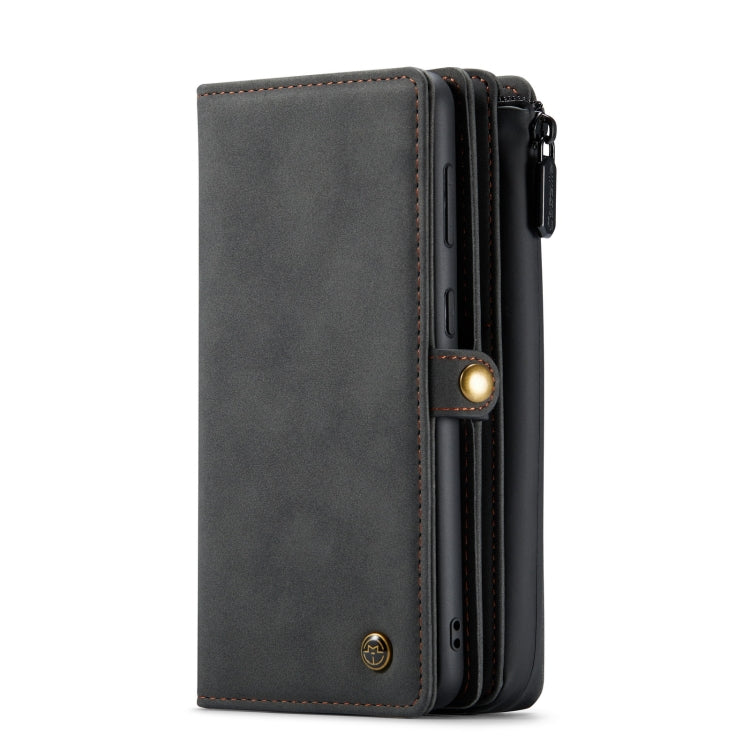 For Samsung Galaxy S21 FE CaseMe 018 Detachable Multi-functional Horizontal Flip Leather Case, with Card Slot & Holder & Zipper Wallet & Photo Frame(Black)