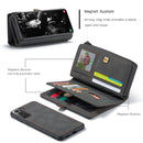 For Samsung Galaxy S21 FE CaseMe 018 Detachable Multi-functional Horizontal Flip Leather Case, with Card Slot & Holder & Zipper Wallet & Photo Frame(Black)