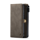 For Samsung Galaxy S21 FE CaseMe 018 Detachable Multi-functional Horizontal Flip Leather Case, with Card Slot & Holder & Zipper Wallet & Photo Frame(Brown)