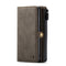 For Samsung Galaxy S21 FE CaseMe 018 Detachable Multi-functional Horizontal Flip Leather Case, with Card Slot & Holder & Zipper Wallet & Photo Frame(Brown)