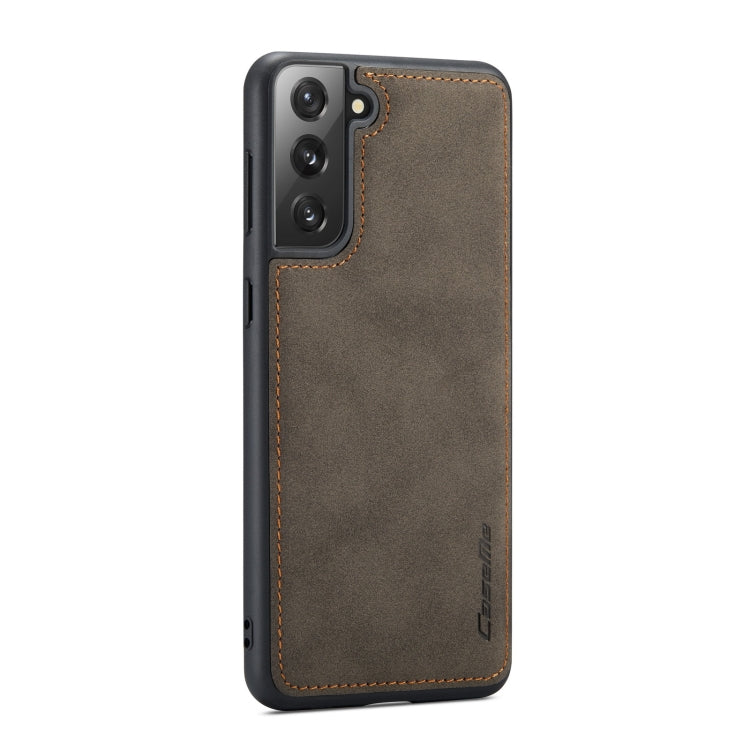 For Samsung Galaxy S21 FE CaseMe 018 Detachable Multi-functional Horizontal Flip Leather Case, with Card Slot & Holder & Zipper Wallet & Photo Frame(Brown)