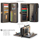 For Samsung Galaxy S21 FE CaseMe 018 Detachable Multi-functional Horizontal Flip Leather Case, with Card Slot & Holder & Zipper Wallet & Photo Frame(Brown)