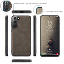 For Samsung Galaxy S21 FE CaseMe 018 Detachable Multi-functional Horizontal Flip Leather Case, with Card Slot & Holder & Zipper Wallet & Photo Frame(Brown)