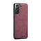 For Samsung Galaxy S21 FE CaseMe 018 Detachable Multi-functional Horizontal Flip Leather Case, with Card Slot & Holder & Zipper Wallet & Photo Frame(Red)