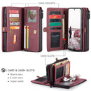 For Samsung Galaxy S21 FE CaseMe 018 Detachable Multi-functional Horizontal Flip Leather Case, with Card Slot & Holder & Zipper Wallet & Photo Frame(Red)