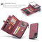 For Samsung Galaxy S21 FE CaseMe 018 Detachable Multi-functional Horizontal Flip Leather Case, with Card Slot & Holder & Zipper Wallet & Photo Frame(Red)