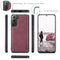 For Samsung Galaxy S21 FE CaseMe 018 Detachable Multi-functional Horizontal Flip Leather Case, with Card Slot & Holder & Zipper Wallet & Photo Frame(Red)