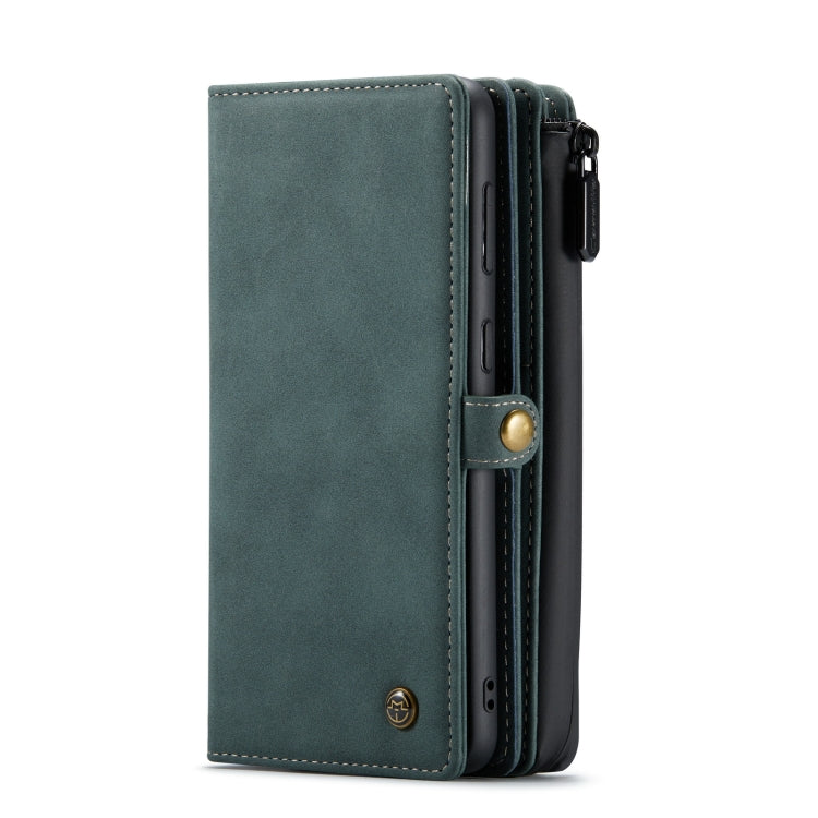 For Samsung Galaxy S21 FE CaseMe 018 Detachable Multi-functional Horizontal Flip Leather Case, with Card Slot & Holder & Zipper Wallet & Photo Frame(Blue)