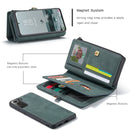 For Samsung Galaxy S21 FE CaseMe 018 Detachable Multi-functional Horizontal Flip Leather Case, with Card Slot & Holder & Zipper Wallet & Photo Frame(Blue)