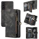 For Samsung Galaxy S21 FE CaseMe 008 Detachable Multifunctional Horizontal Flip Leather Case, with Card Slot & Holder & Zipper Wallet & Photo Frame(Black)