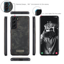 For Samsung Galaxy S21 FE CaseMe 008 Detachable Multifunctional Horizontal Flip Leather Case, with Card Slot & Holder & Zipper Wallet & Photo Frame(Black)
