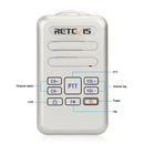 RETEVIS RT20 2W 400-470MHz 16CHS Mini FM Radio Two Way Radio Walkie Talkie, EU Plug(Silver)