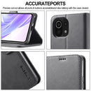 For Xiaomi Mi 11 Lite LC.IMEEKE Calf Texture Horizontal Flip Leather Case, with Holder & Card Slots & Wallet(Black)