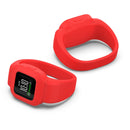 For Garmin Vivofit JR3 No Buckle Silicone Pure Color Watch Band, Size:S(Red)