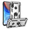 For Motorola Moto E7 Power (2021) Shockproof TPU + PC Protective Case with 360 Degree Rotating Holder(Silver)
