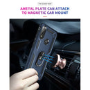 For Motorola Moto E7 Power (2021) Shockproof TPU + PC Protective Case with 360 Degree Rotating Holder(Blue)