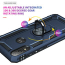 For Motorola Moto E7 Power (2021) Shockproof TPU + PC Protective Case with 360 Degree Rotating Holder(Blue)