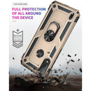 For Motorola Moto E7 Power (2021) Shockproof TPU + PC Protective Case with 360 Degree Rotating Holder(Gold)